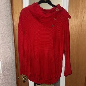 Calvin Klein Collection Scarlet Cowl Neck Sweater